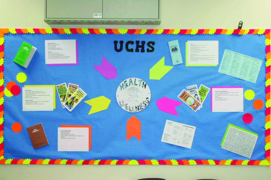 The Health and Wellness bulletin board is located in the Nurse’s Office and provides information about staying healthy. Seniors Cynthia Smith, Hannah Toombs, Debi Rahmanam, Julia Murphy and Angelica Lara, and Freshman Julie Whitehill, helped create it with School Nurse Tiffany Jarrel. 