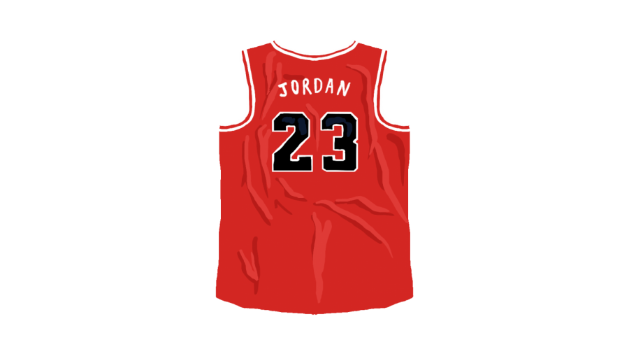 Back of Michael Jordan's Bulls Jersey with his well respected number 23. 
