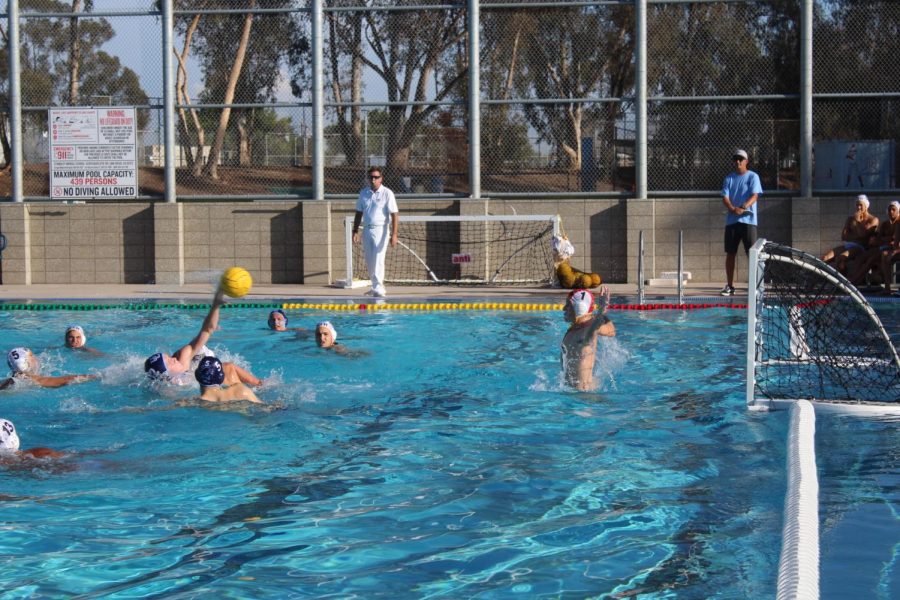 Senior Noah Bolton taking a shot at the goal during a home game against High Tech High.