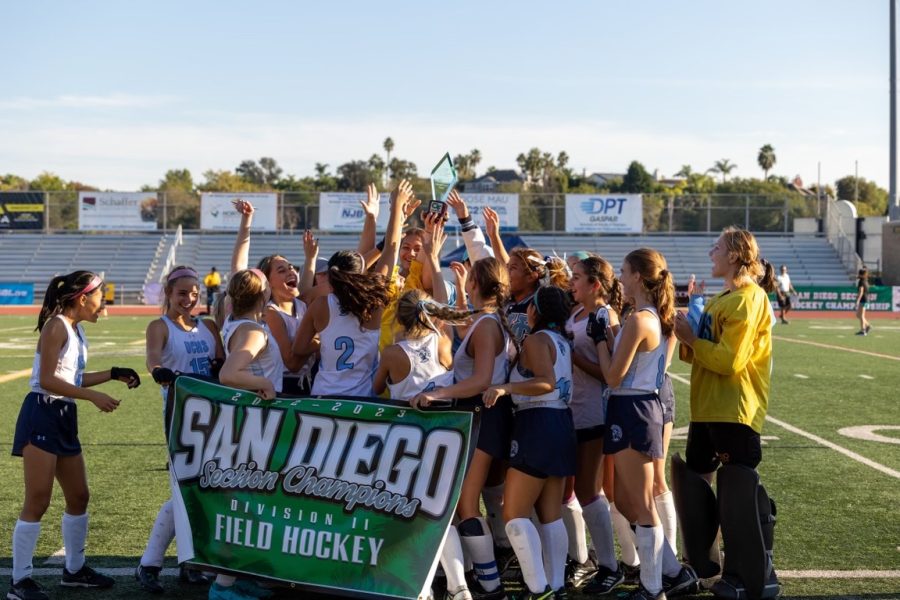 The Field Hockey Team celebrates the CIF Championship.