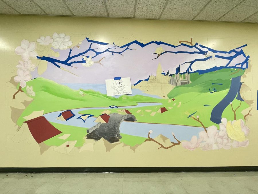 The+mural+honoring+the+late+Donna+Fallon%2C+who+served+as+the+ASB+advisor%2C+remains+in+progress+and+is+found+next+to+the+ASB+room%2C+room+202.