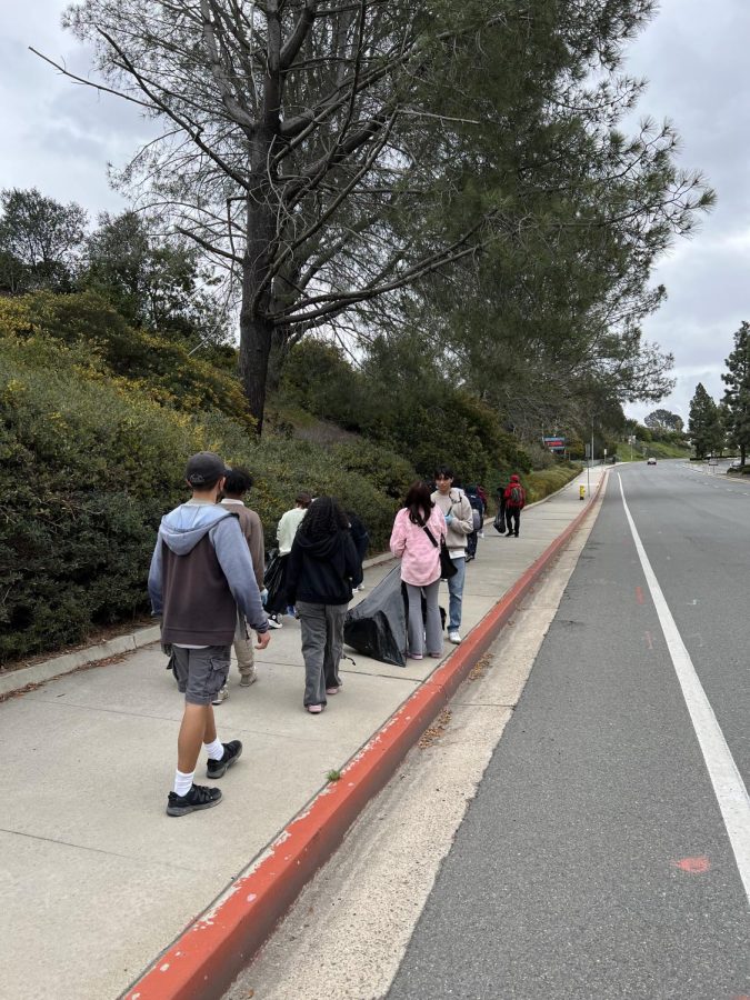 Students in Go Green Club and Sustainability Club regularly engage in collecting trash around UC High. 