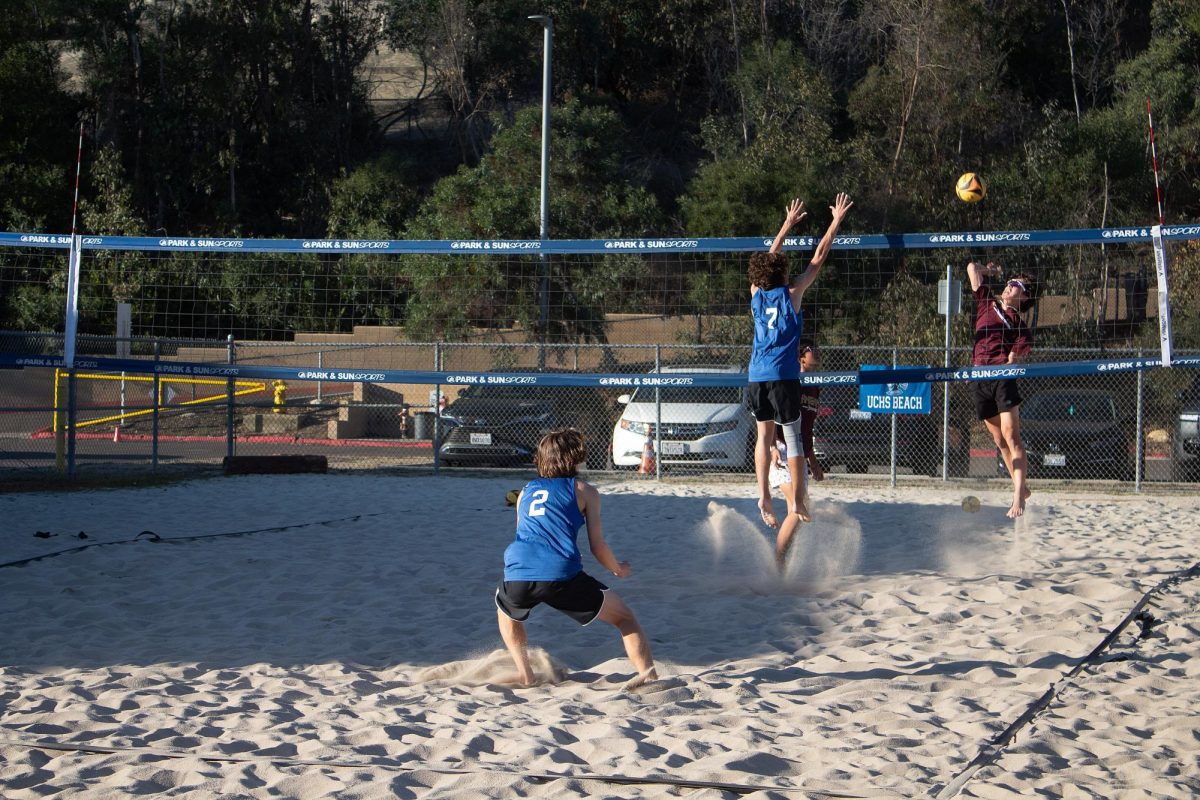 Senior Zion Granatowicz and Junior Petar Radomirovic in a match against Bishops High.